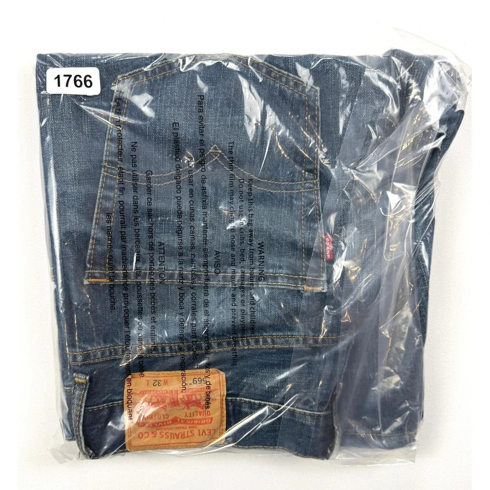 LEVI'S 569 Men's Loose Straight Denim Blue Medium Wash Jean Shorts 32W #1766